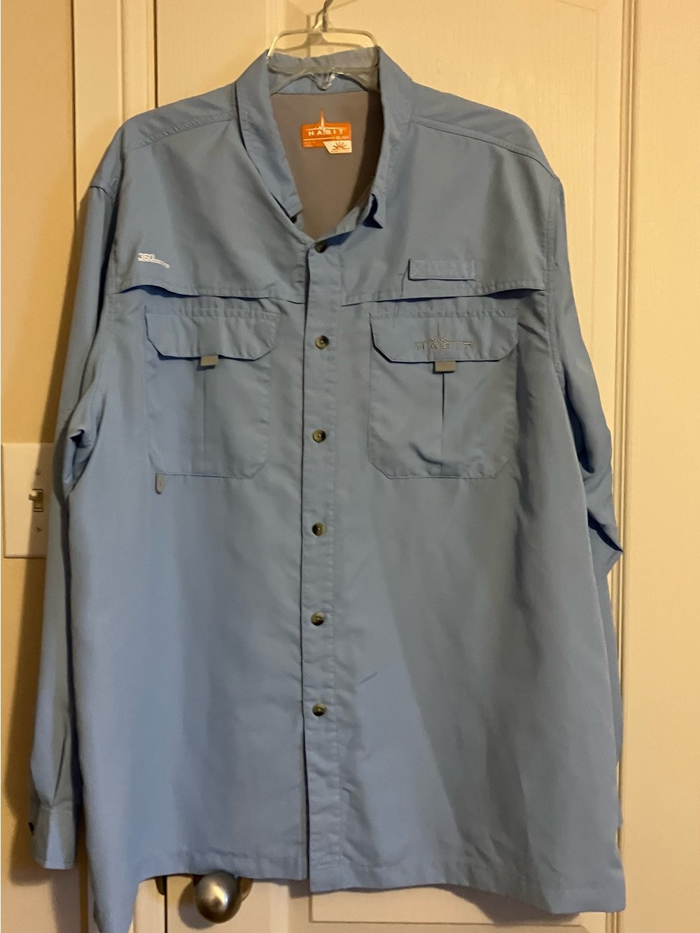 Habit Outdoors Men's Light Blue Long Sleeve Button-Down Shirt